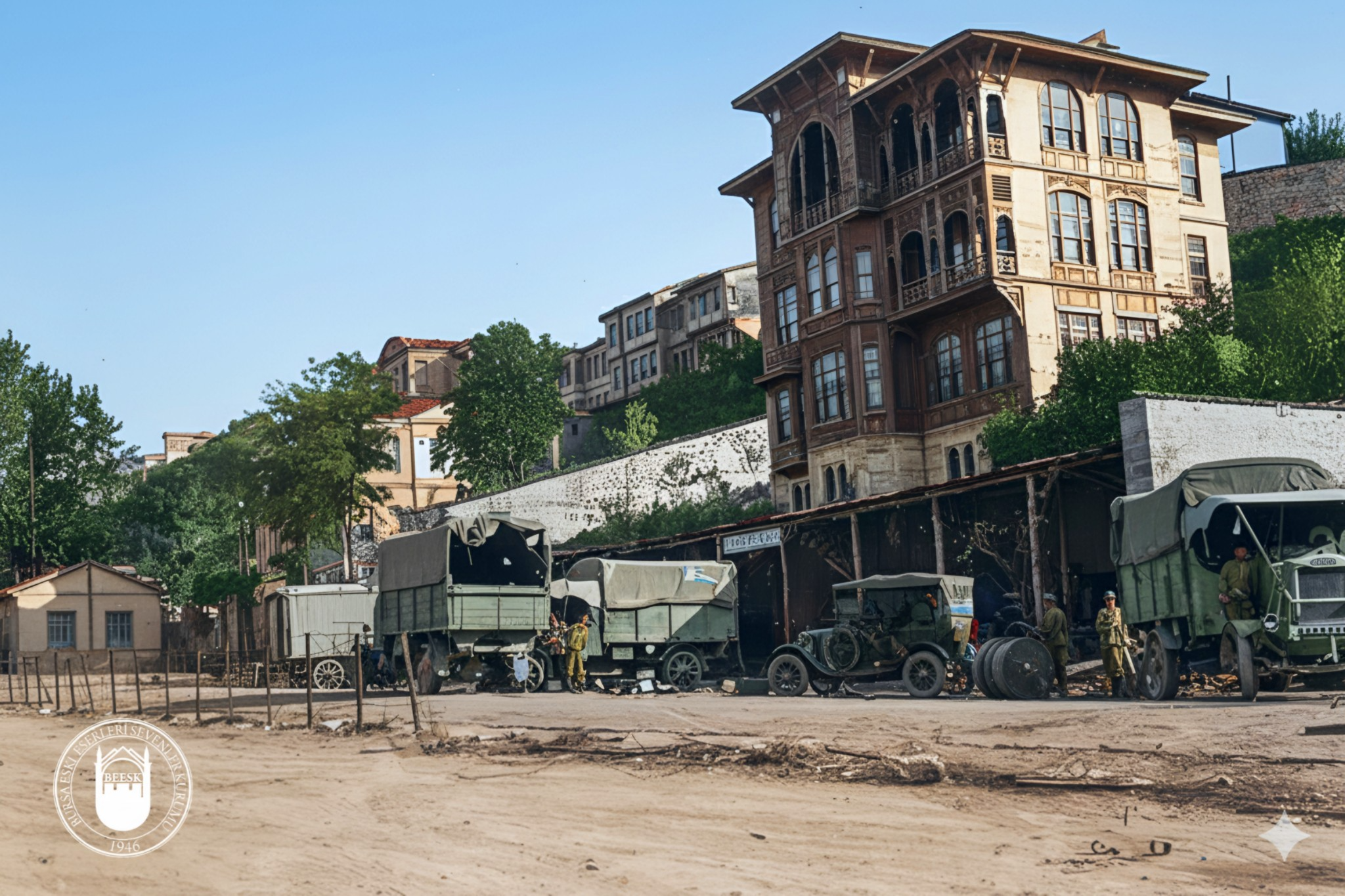 1921 - Yunan işgali işgali sırasında Yunan ordusu taradından karargah olarak kullanılan Yağcı Cemal bey köşkü.