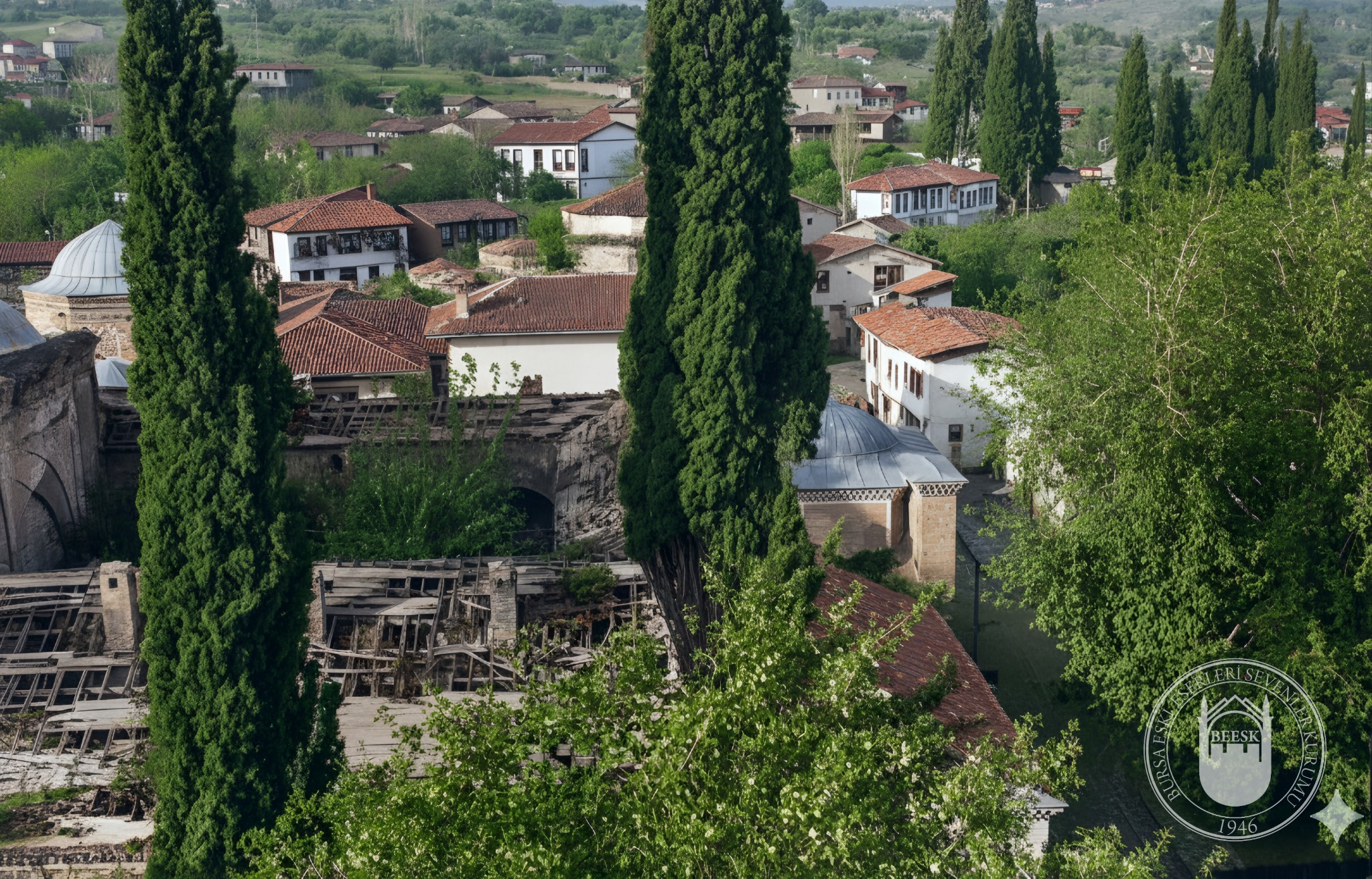 1940lar - Minareden Muradiye medresesi ve çevresi