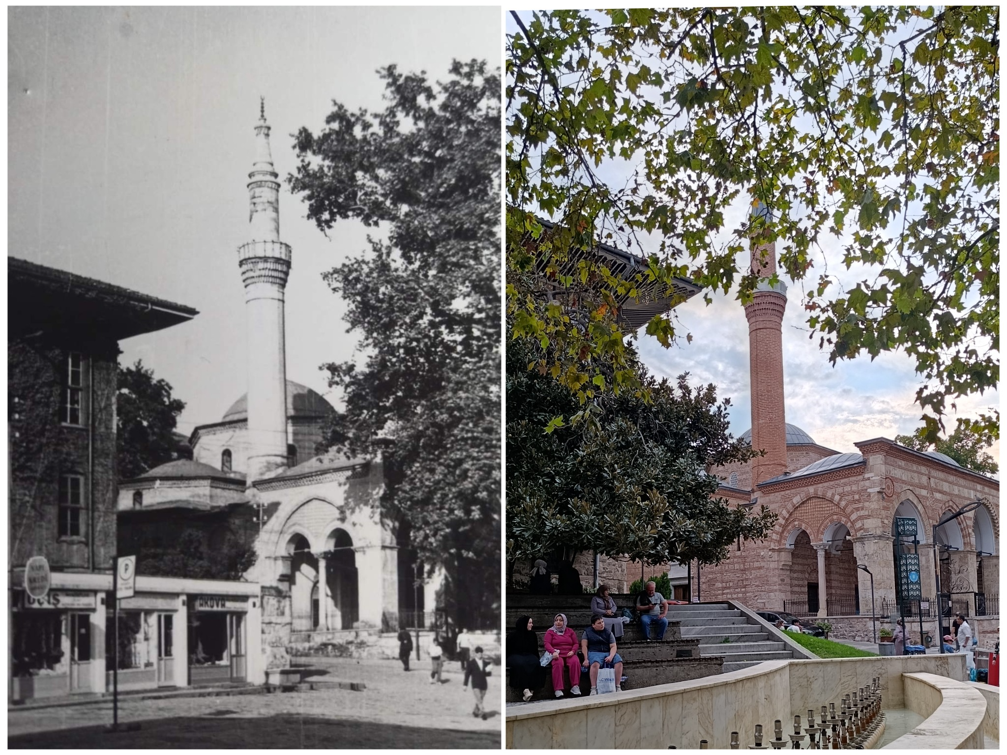 Tarihi belediye binası ve Orhan camii.